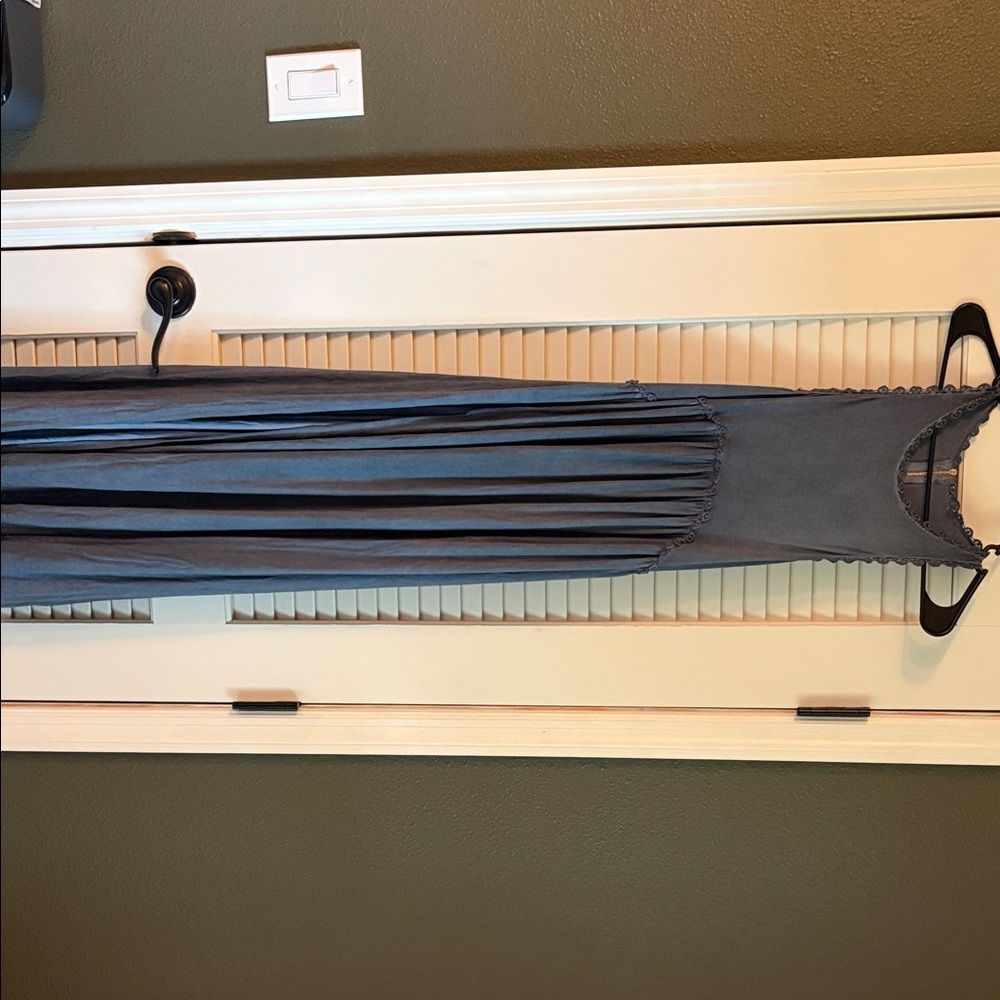 Gray/Blue Highneck Boho Maxi Dress